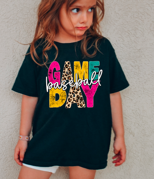 YOUTH Game Day Baseball Distressed Graphic Tee Gameday