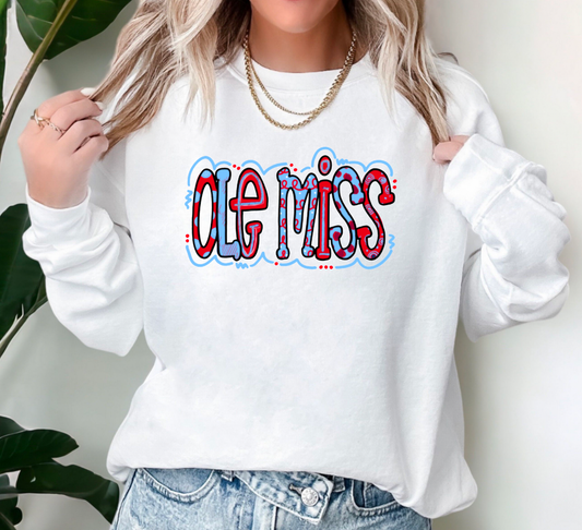 Ole Miss Game Day Doodle Crewneck Sweatshirt
