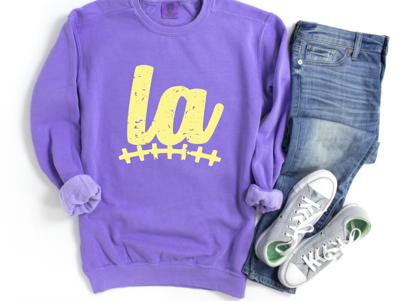 LSU Tigers Football Comfort Colors Sweatshirt