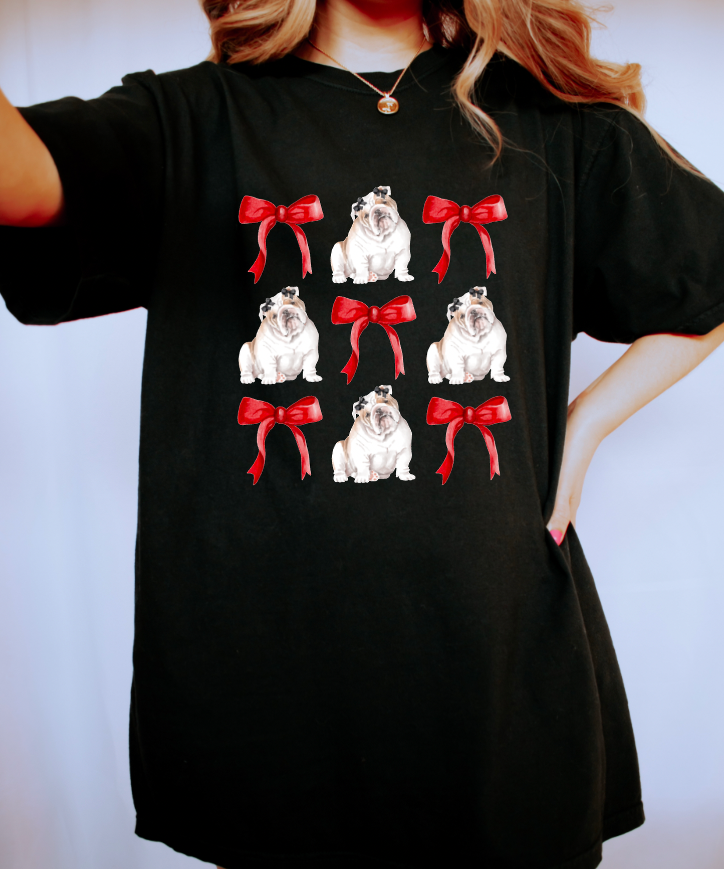 Georgia Bulldogs Coquette Bows Graphic Tee Football