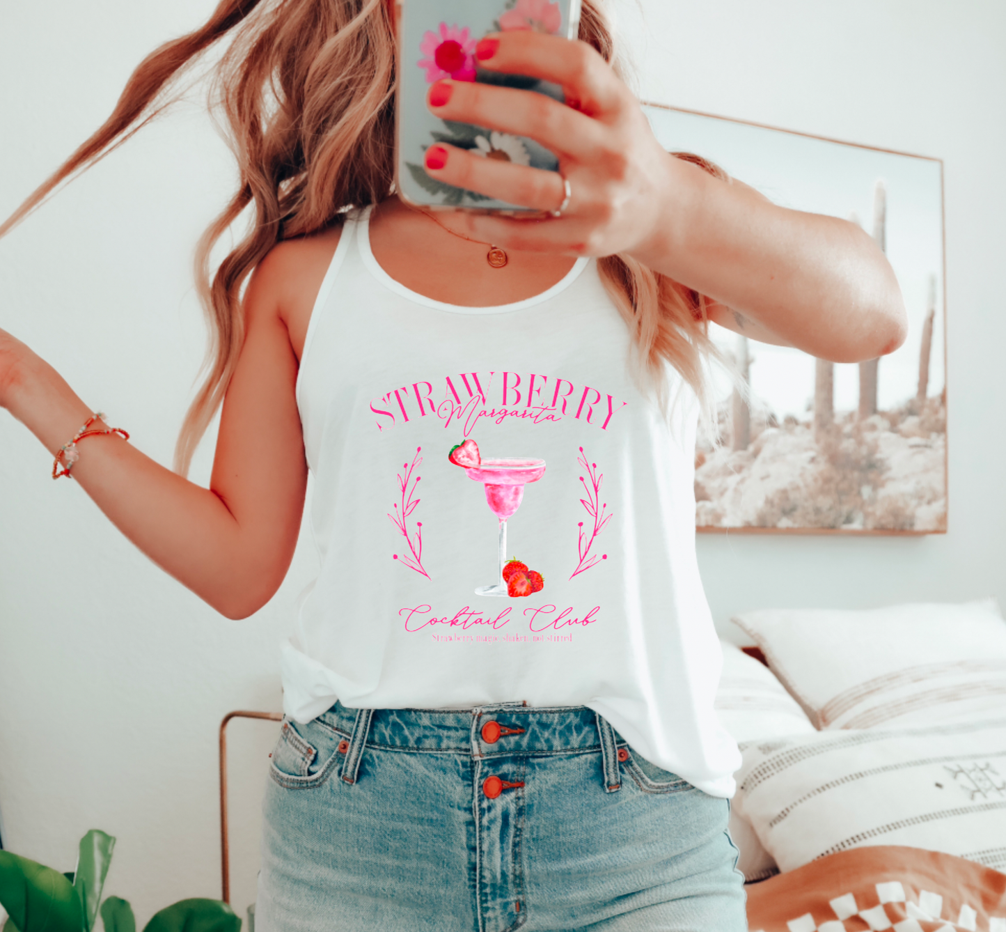 Strawberry Margarita Cocktail Club Tank Top | Preppy