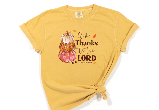 Give Thanks To The Lord Graphic Tee Fall Tees