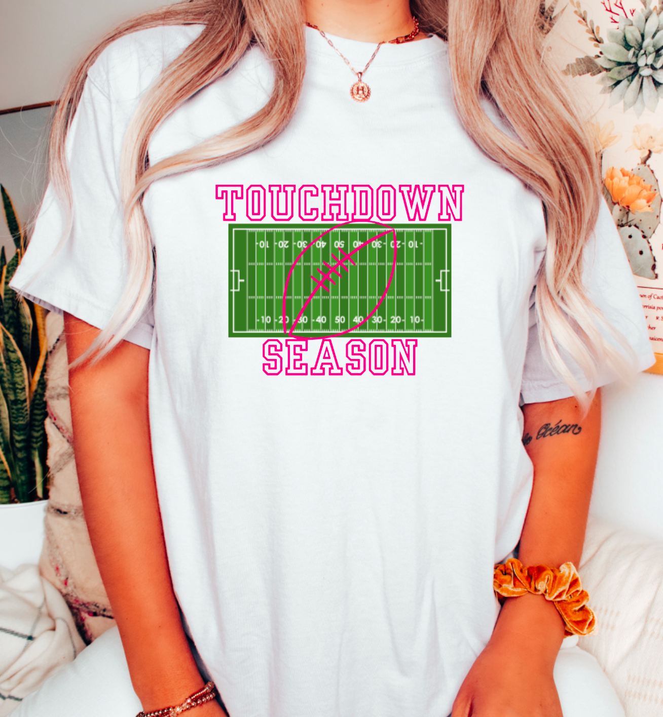 Preppy Touchdown Season Graphic Tee Football Tees