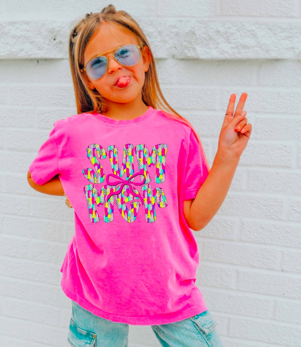 YOUTH Watercolor Colorful Summer Coquette Tee Kids