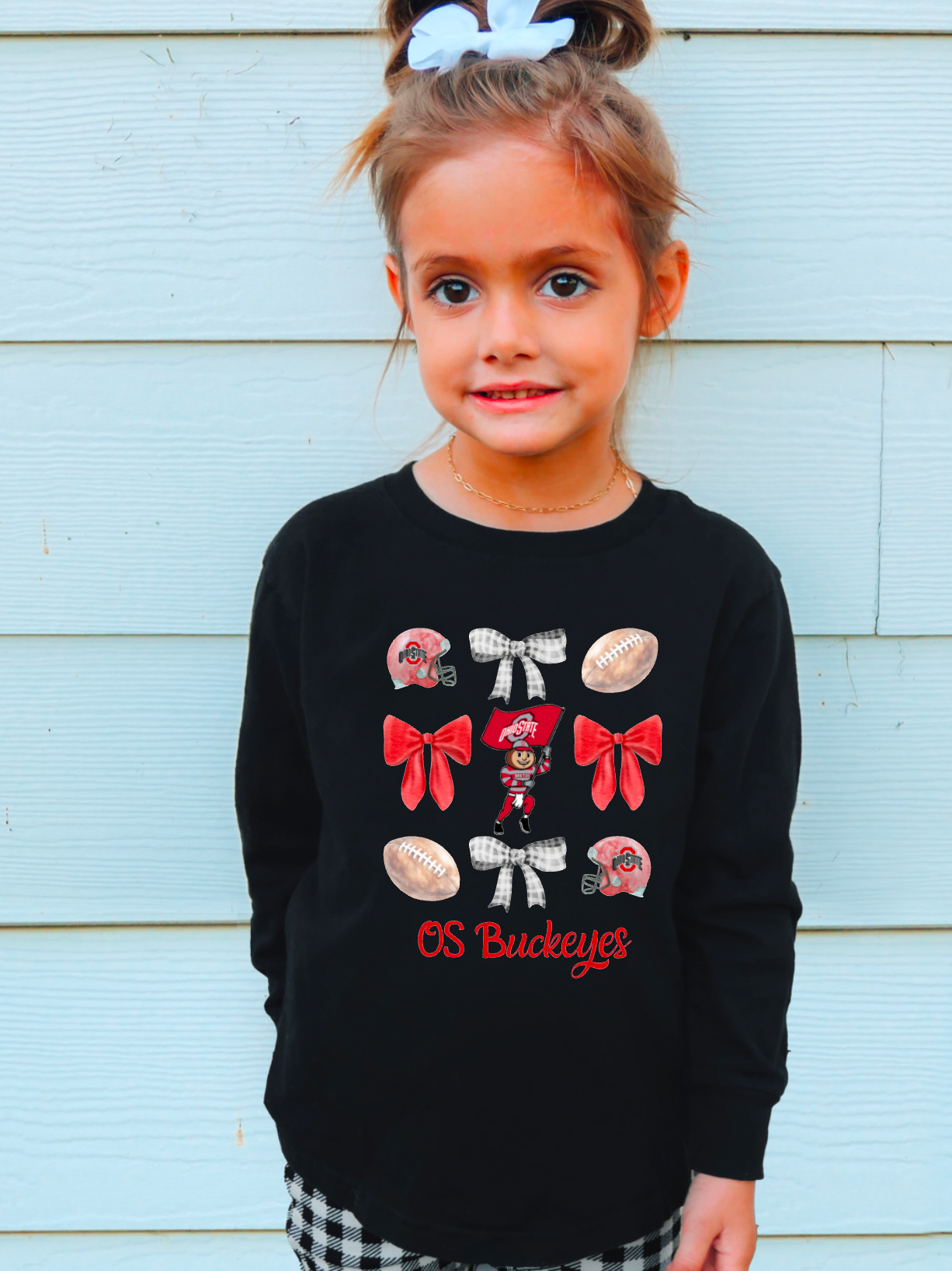 YOUTH Ohio State Buckeyes Coquette Football Long Sleeve   