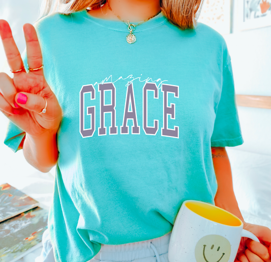 Amazing Grace Christian Graphic Tee T-Shirt