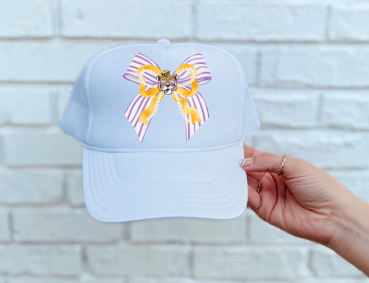 LSU Tigers Coquette Bow Trucker Hat Football       