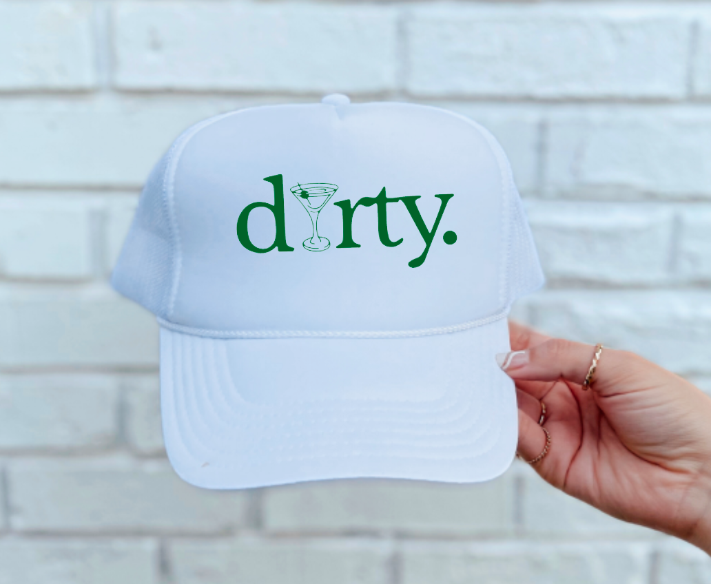Preppy Dirty Martini Cocktail Script Trucker Hat 