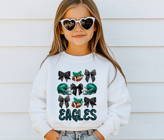 YOUTH Philadelphia Eagles Football Coquette Sweatshirt  