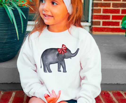 YOUTH Coquette Alabama Elephant Sweatshirt Football Kids