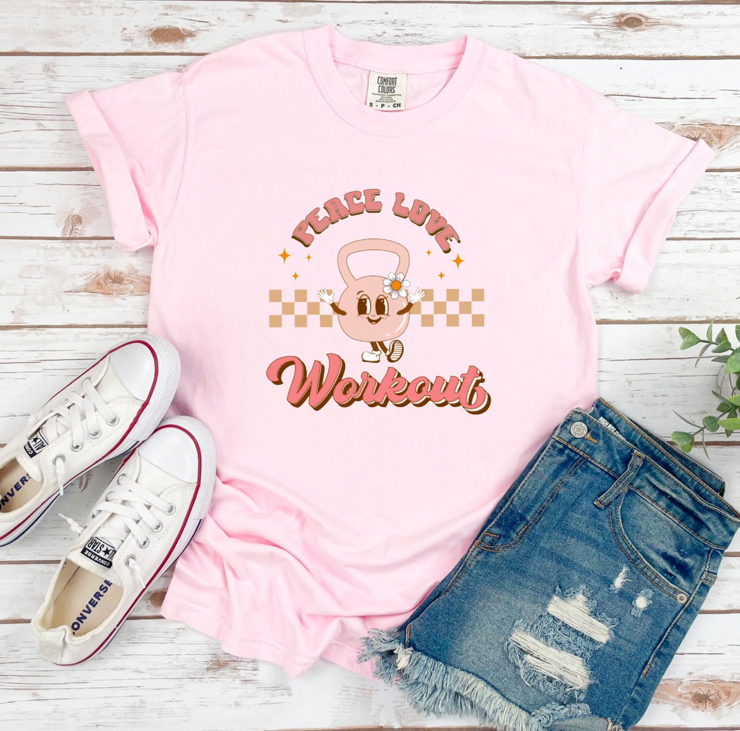 Peace Love Workout Graphic Tee Workout Tees