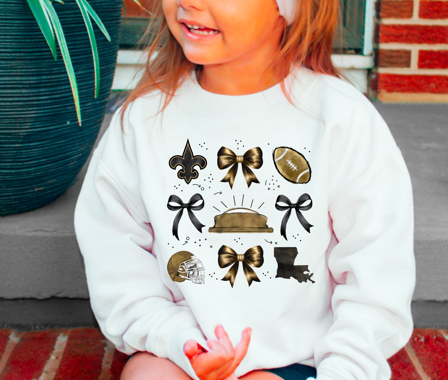 YOUTH New Orleans Saints Coquette Sweatshirt Football Kids
