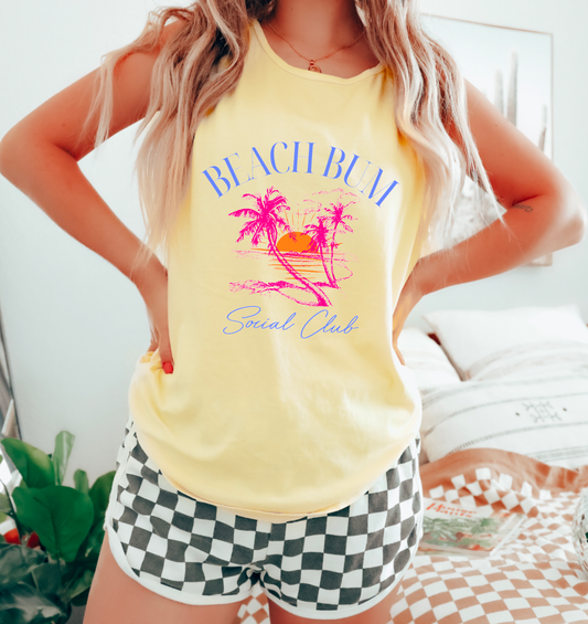 Beach Bum Social Club Tank Top Summer Beach T-Shirt