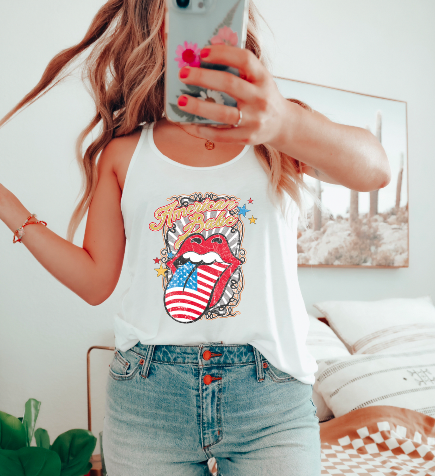 American Babe Rocker Tongue Tank Top | 4th of July | Tanks