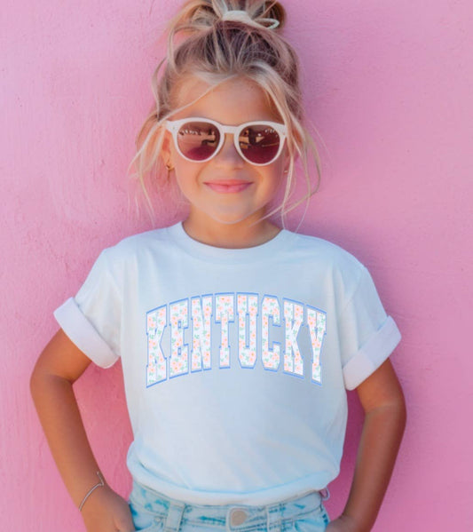 Toddler Preppy Floral Kentucky Tee Kentucky Derby Kids