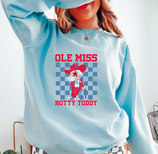 Ole Miss Rebels Checker Crewneck Sweatshirt