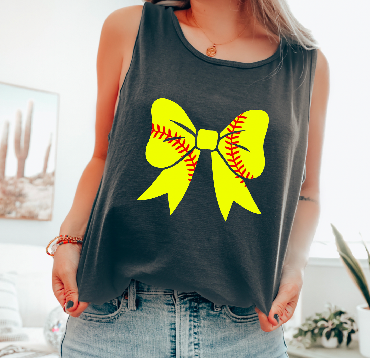Coquette Softball Bow Tank Top | Softball