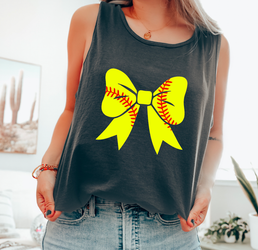 Coquette Softball Bow Tank Top | Softball