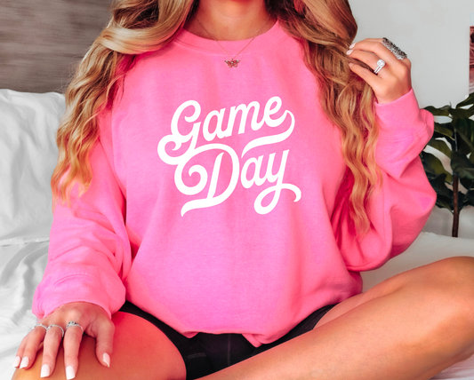 Game Day Pink Gildan Sweatshirt
