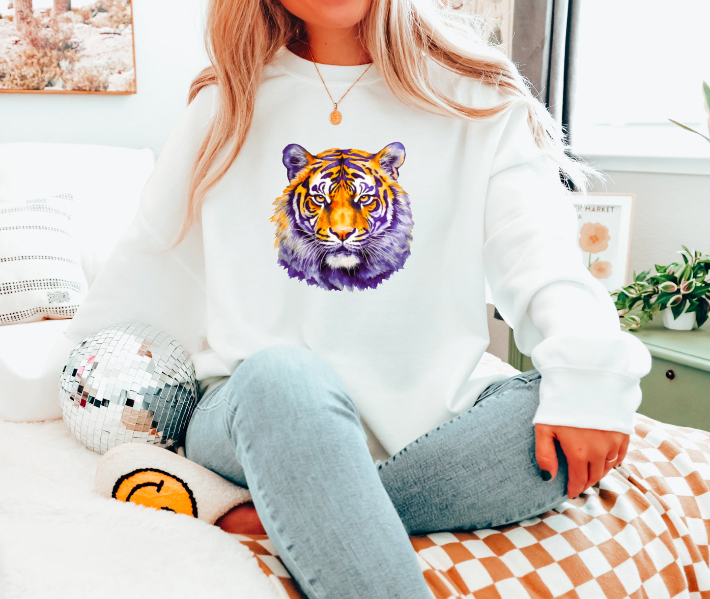 Watercolor Tiger Gildan Sweatshirt