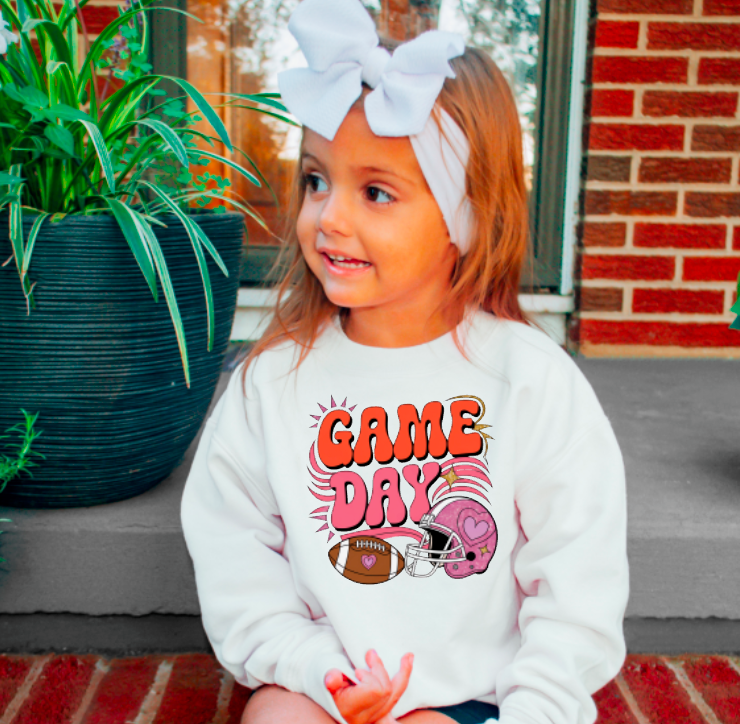 YOUTH Retro Football Game Day Sweatshirt Sports Fall Kids 