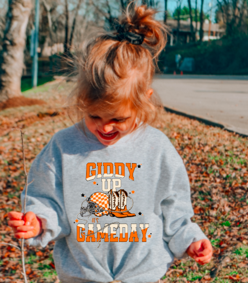YOUTH Giddy Up It’s Gameday Sweatshirt Western Football 
