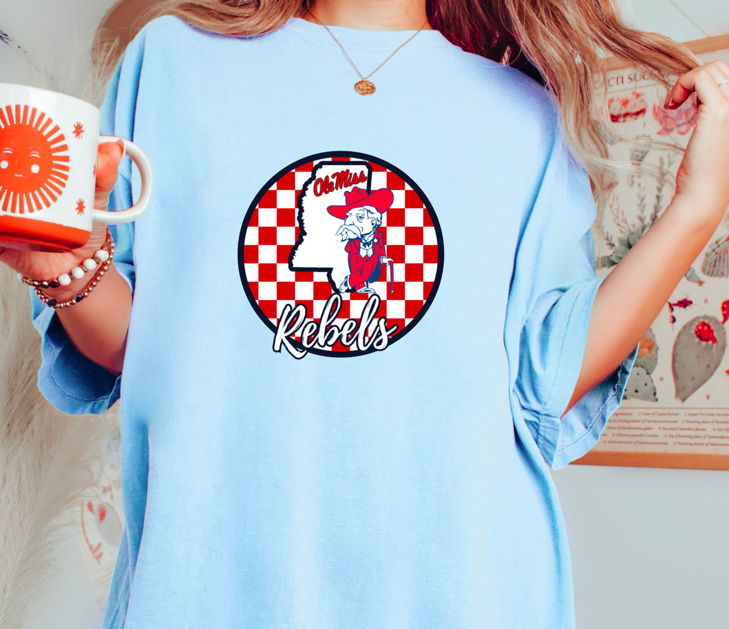 Ole Miss Checker Circle Graphic Tee Game Day Tees