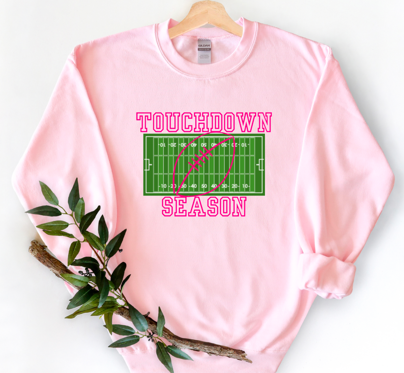 Preppy Touchdown Season Gildan Sweatshirt Football Tees