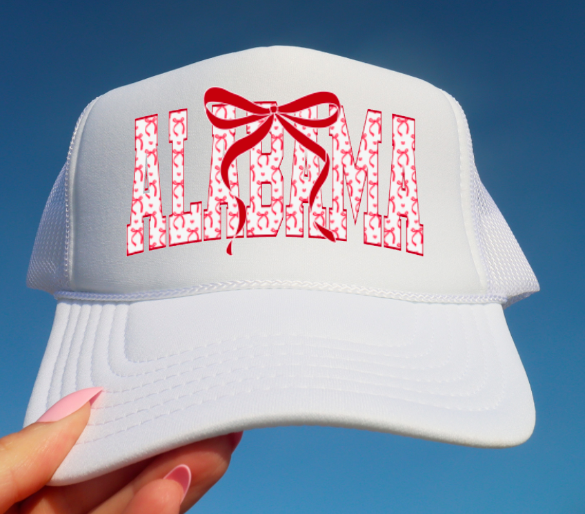 Preppy Alabama Coquette Bows Trucker Hat Football Fall 