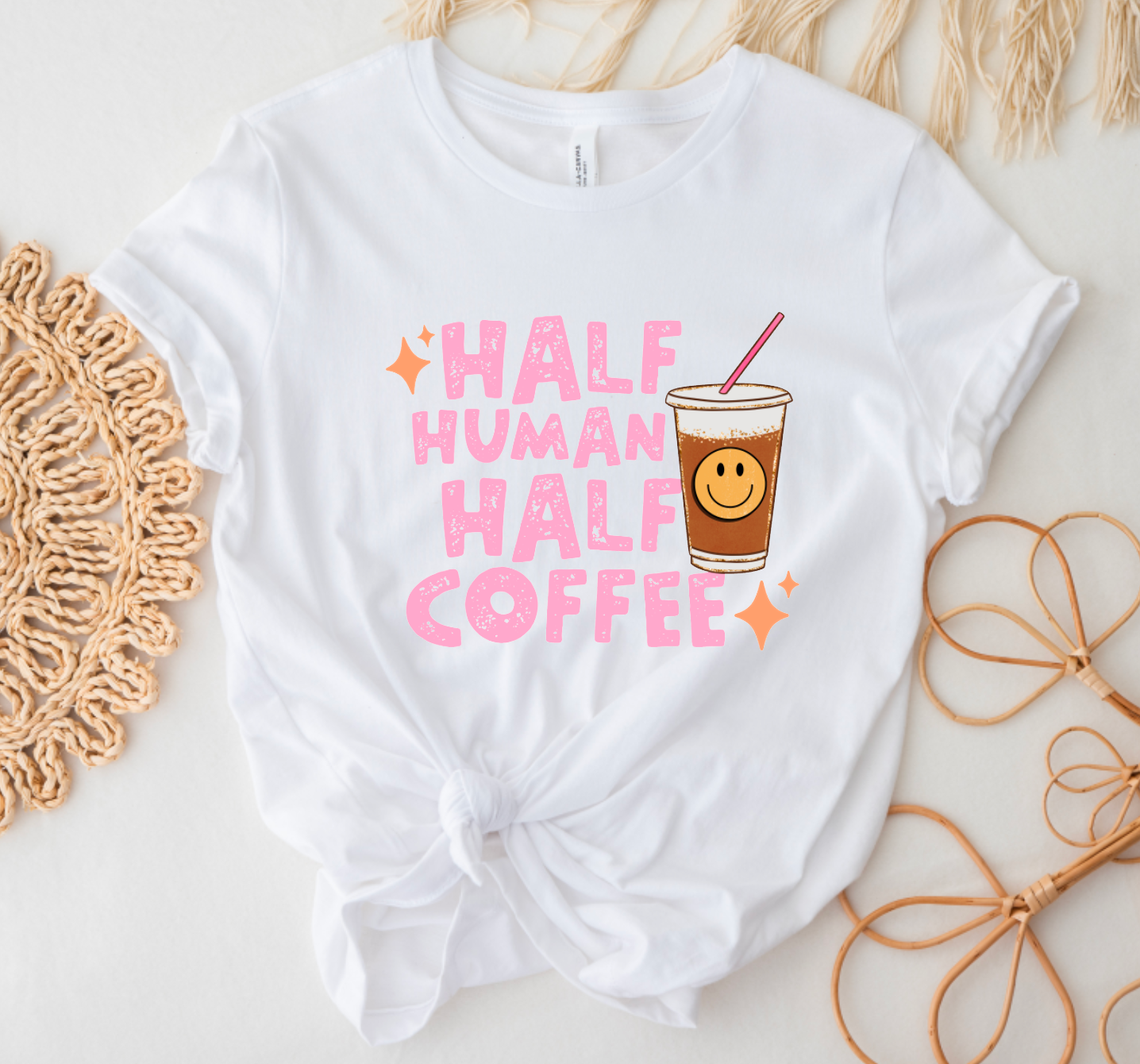 Half Human Half Coffee Graphic Tee | T-Shirts