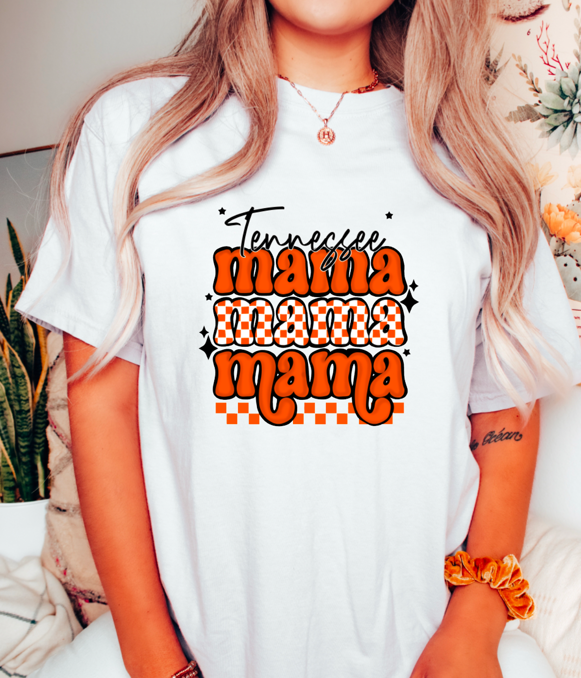 Tennessee Mama Checker Graphic Tee Tennessee Football Tees