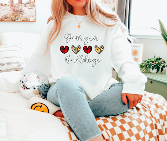 Georgia Bulldogs Hearts Gildan Sweatshirt