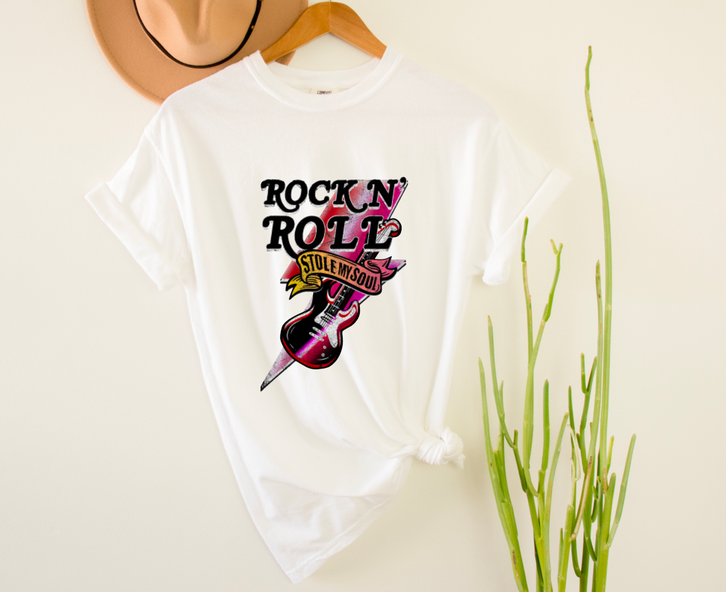 Rock & Roll Lightning Bolt Comfort Colors Tee