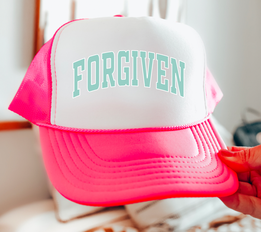 Forgiven Neon Pink Trucker Hat