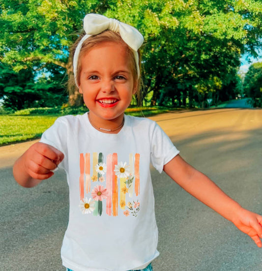 YOUTH Watercolor Spring Wildflowers Tee Easter Kids