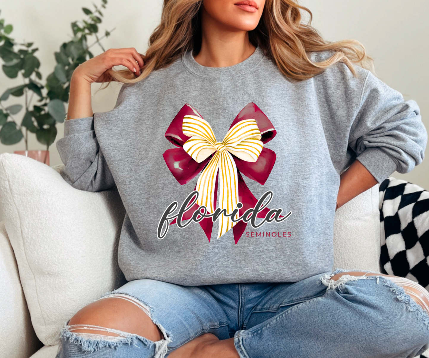 Preppy Florida Seminoles Coquette Sweatshirt Football   