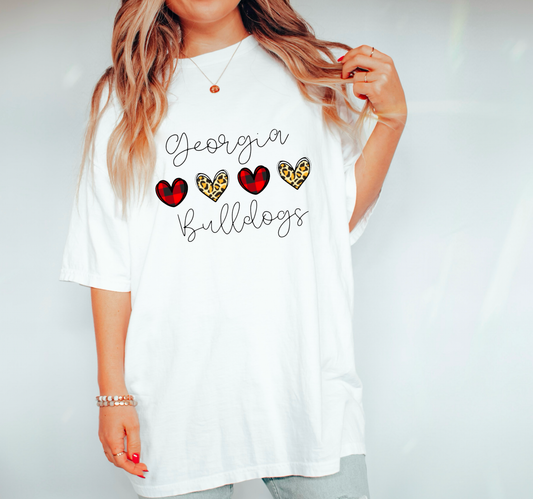 Georgia Bulldogs Hearts Gildan Tee