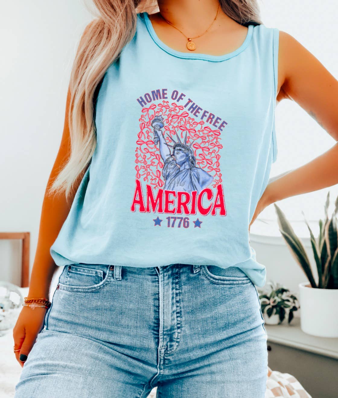 Home Of The Free Coquette Tank America 4th Of July 