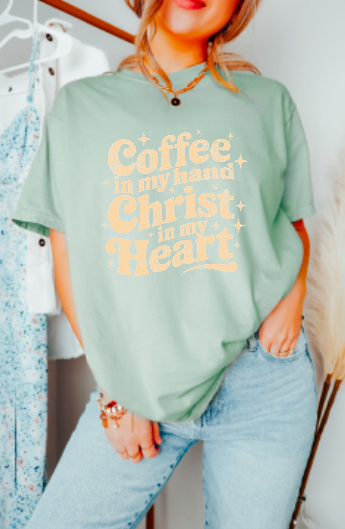 Coffee In My Hand Christ In My Heart Graphic Tee