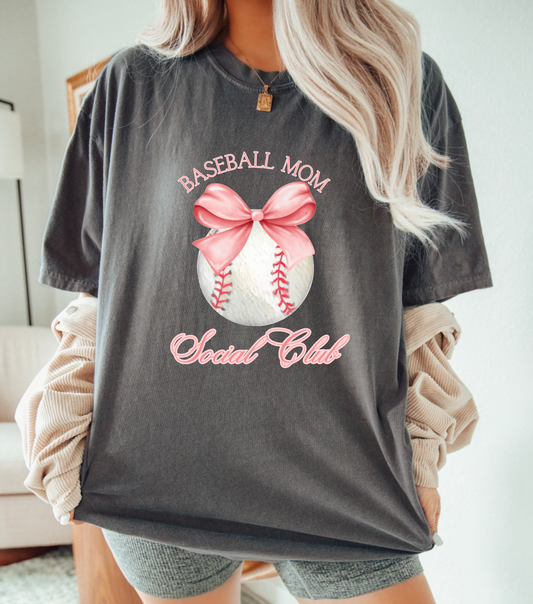 Coquette Baseball Mom Social Club Graphic Tee | Basebal