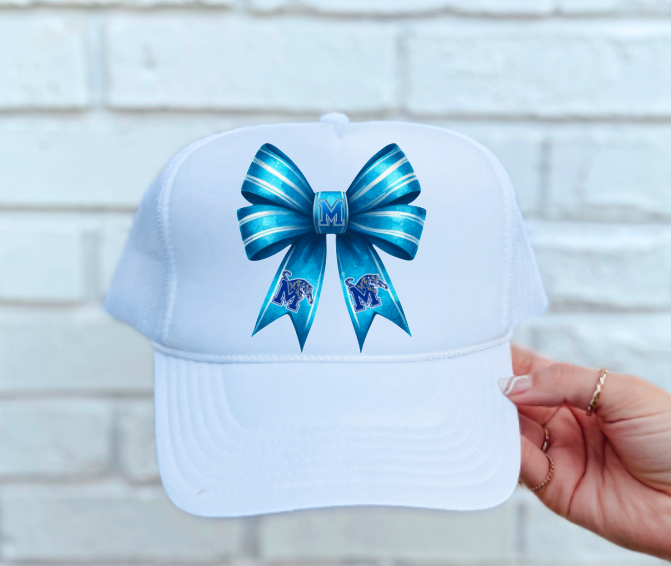   Memphis Tigers Coquette Bow Trucker Hat Football  